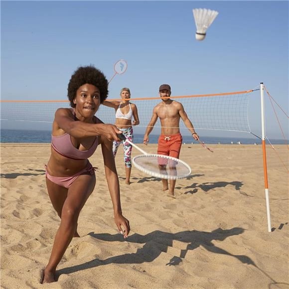 Badminton Net Sets - Outdoor Backyard + Beach Badminton Net + Equipment Set - Picture 2 of 6